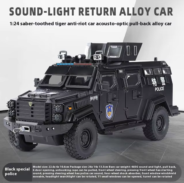 1:24 Diecast Police Tiger Armor Vehicle