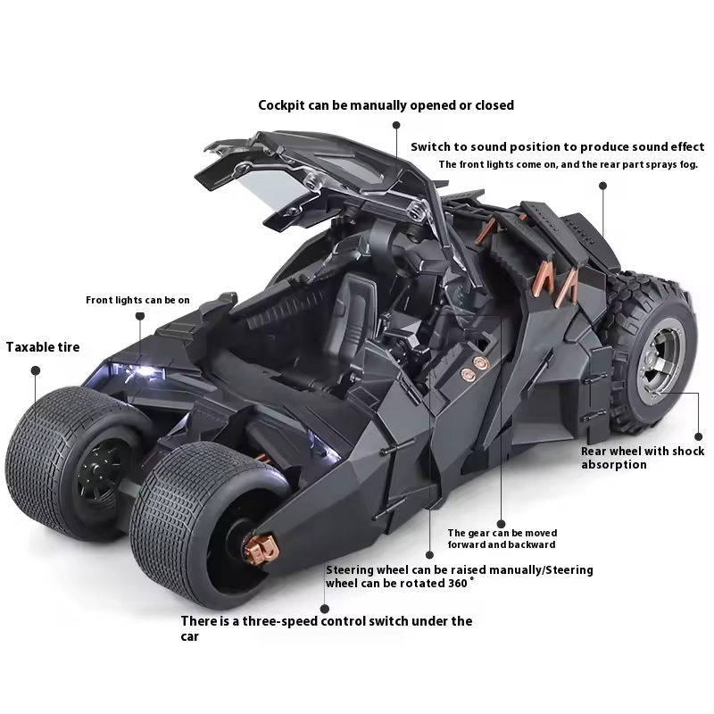 1:18 Diecast Batman Model Car With Smoke