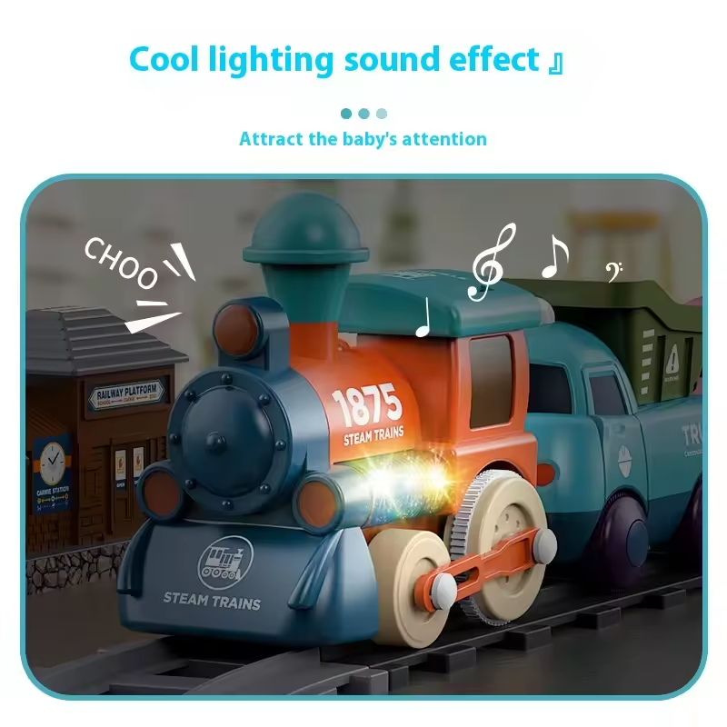 17Pcs Kids Locomotive Engineering Train Track Set