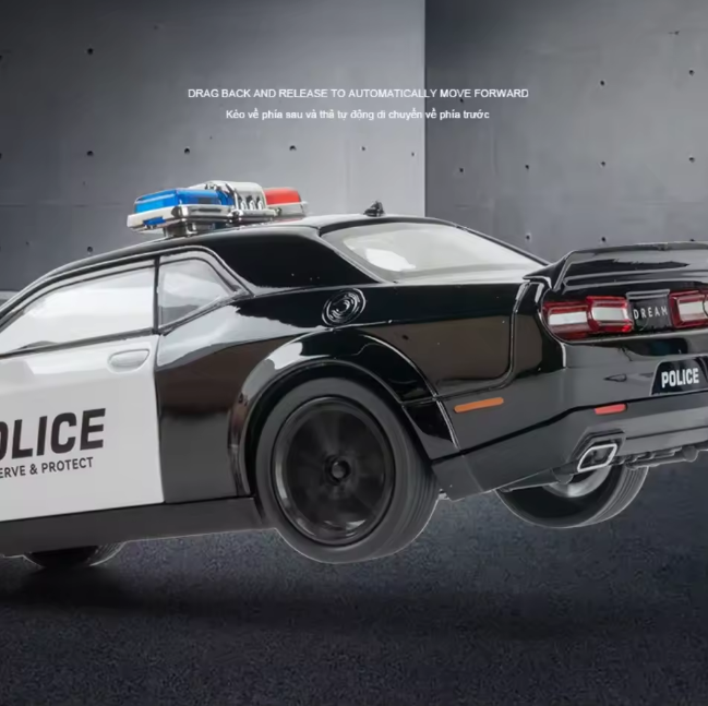 1:24 Diecast Dodge Challenger SRT Police Model Car