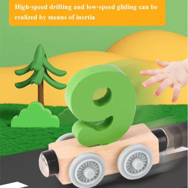 Wooden Magnetic Digital Train 0-20 With Signs