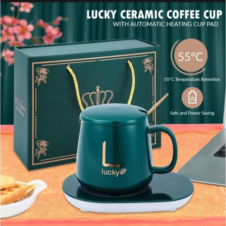 Ceramic Mug Set With Rechargeable Hot Plate