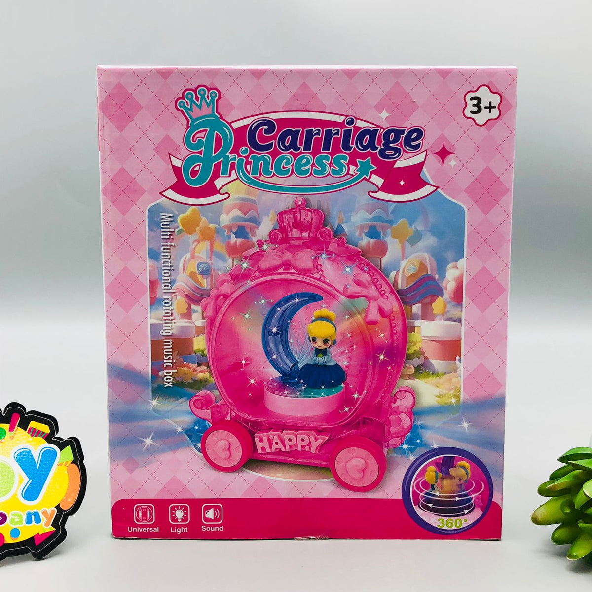 Multi-functional Princess Carriage Rotating Toy With Light & Music