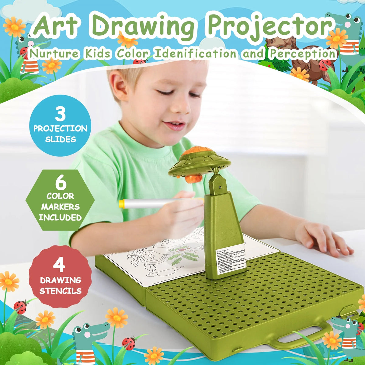 DIY Creative Dinosaur Projection & Puzzle Board With Storage Box