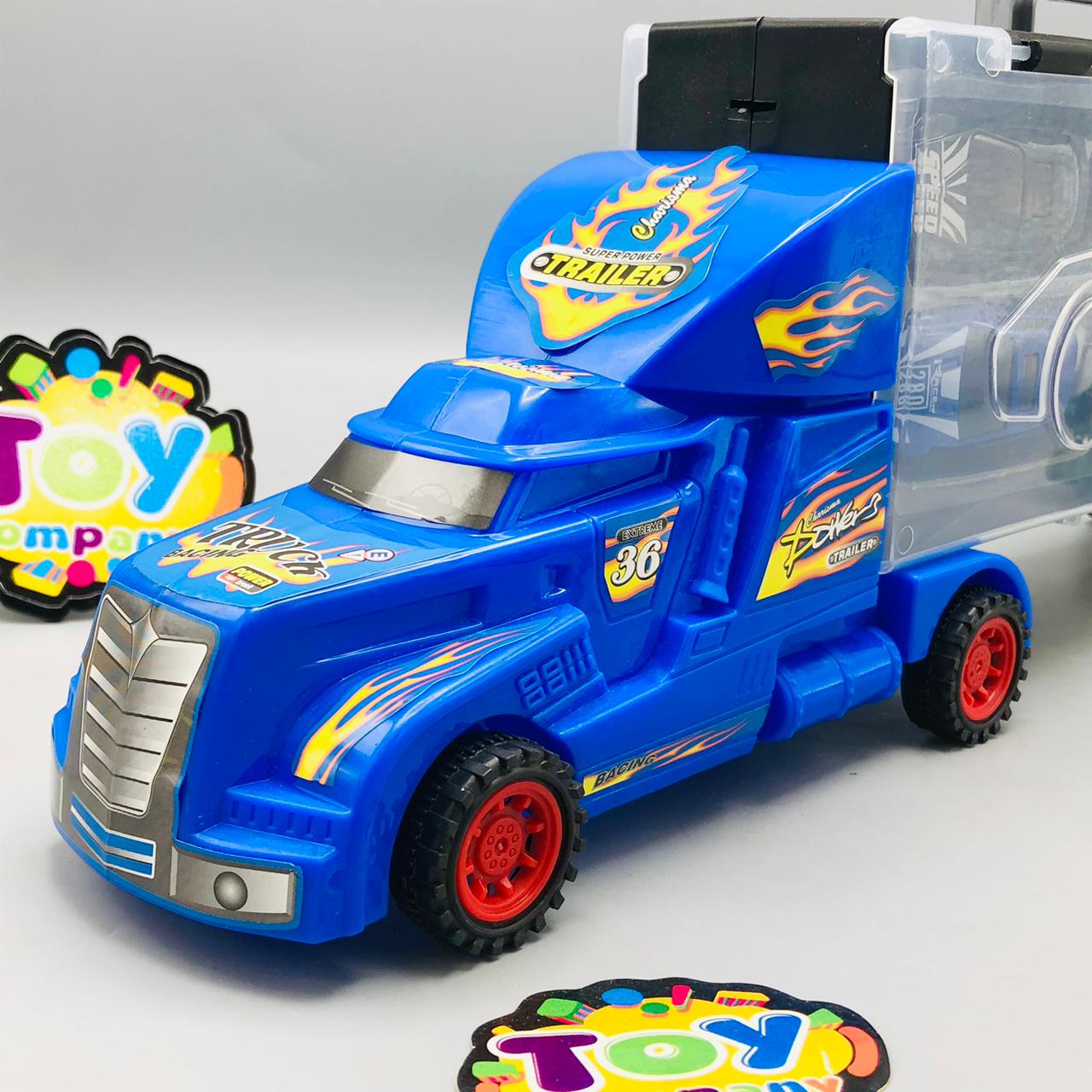 Hot Wheels Car Carrying Trailer Truck - 6Pcs Cars