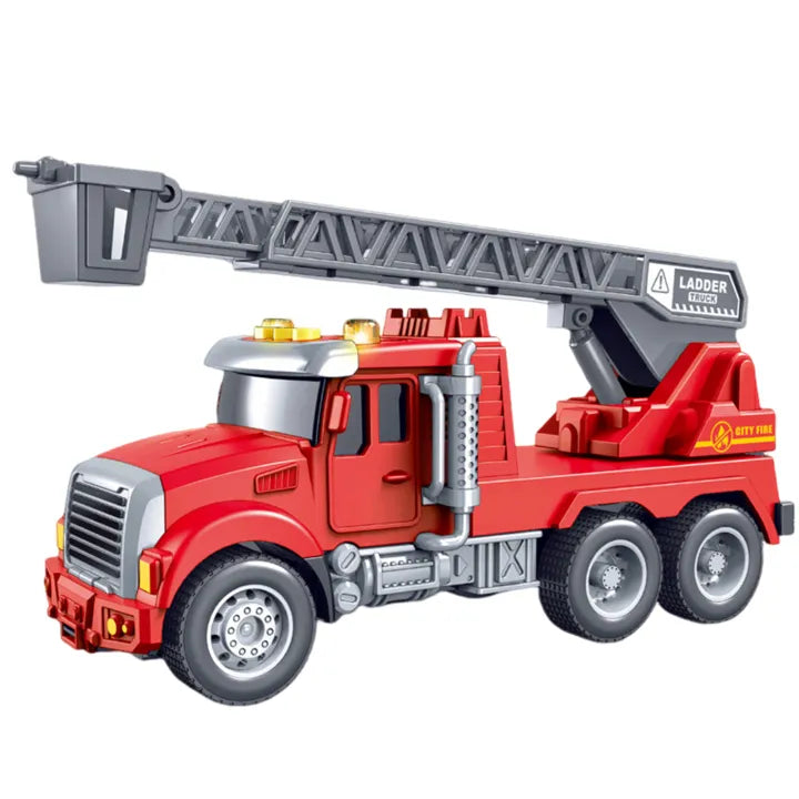 1Pc Inertial Power Fire Engine Vehicle - Assortment