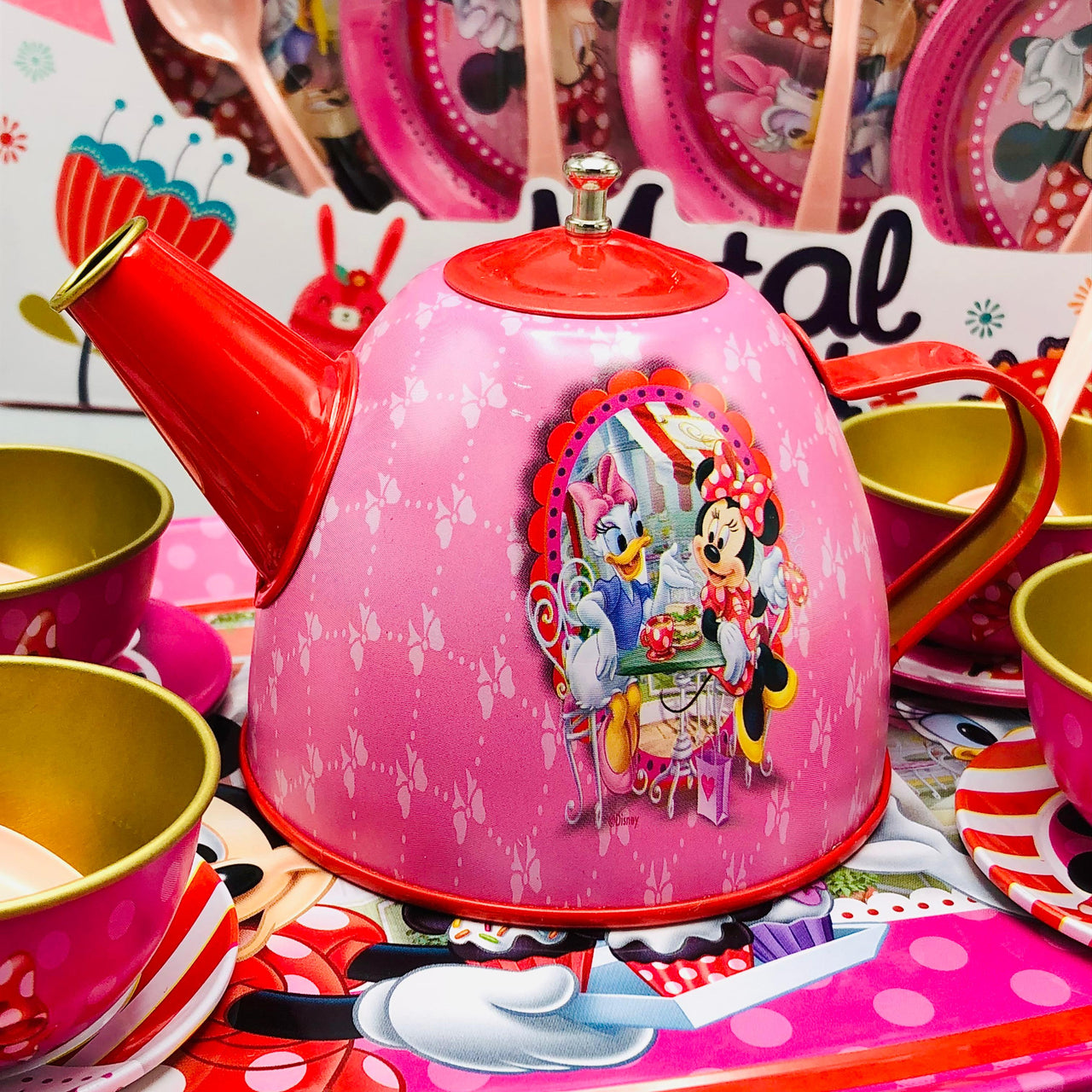 Kids 18Pcs Mickey Mouse Themed Metal Tea Set