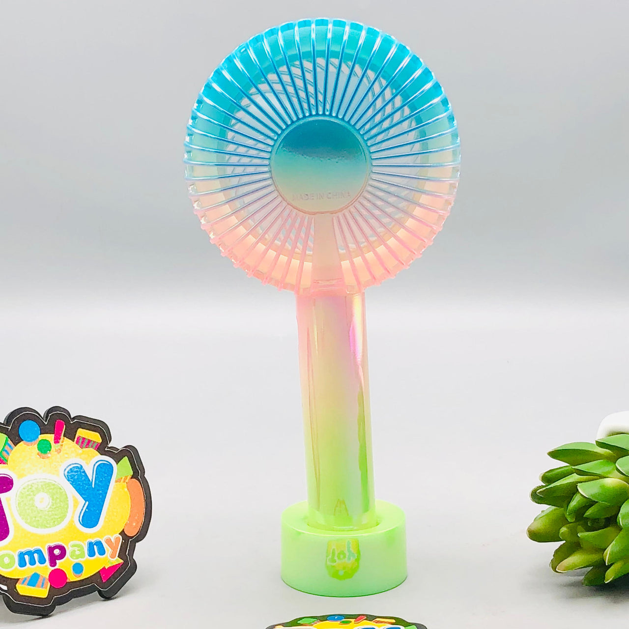 Rechargeable Colorful Desktop Fan With Lights