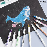 10Pcs Metallic Glitter Marker Pen