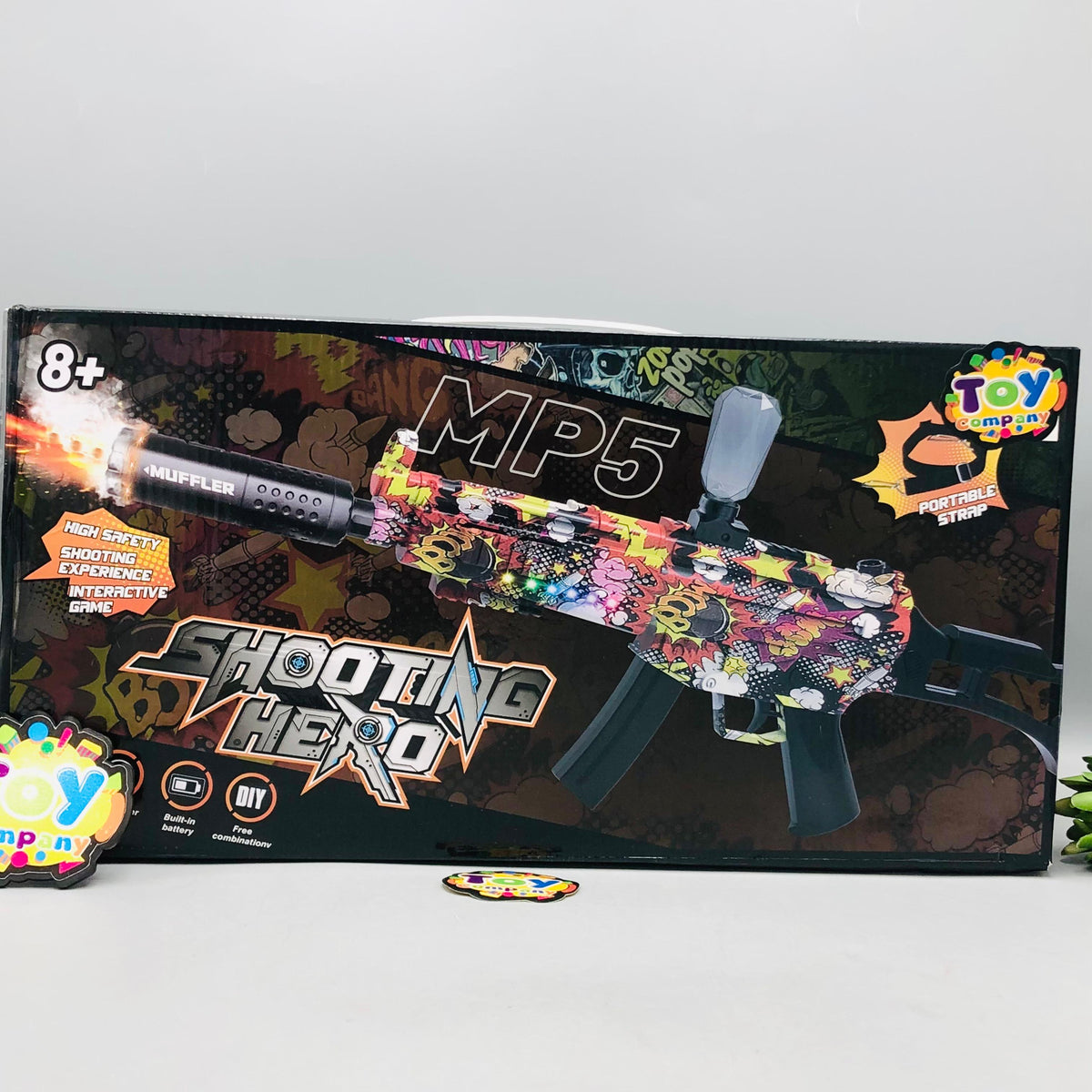 Rechargeable MP5 Gel Blaster Gun With Colorful Light Silencer