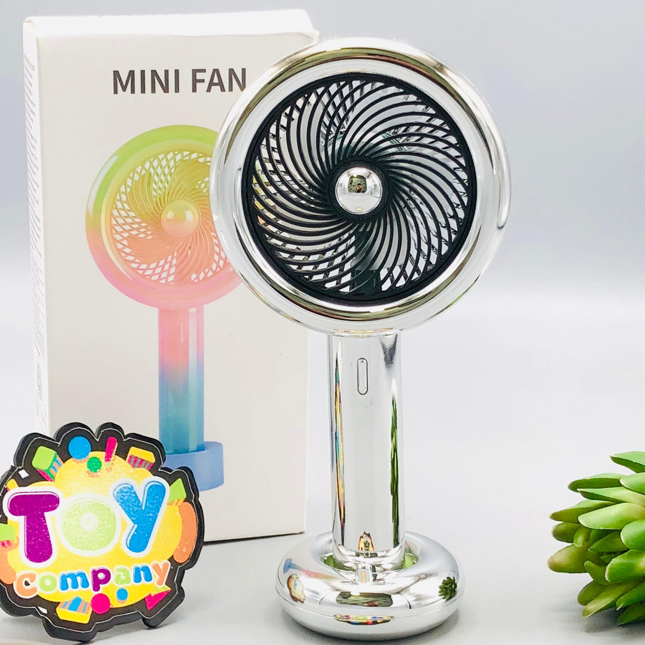 Rechargeable Colorful Desktop Fan With Lights