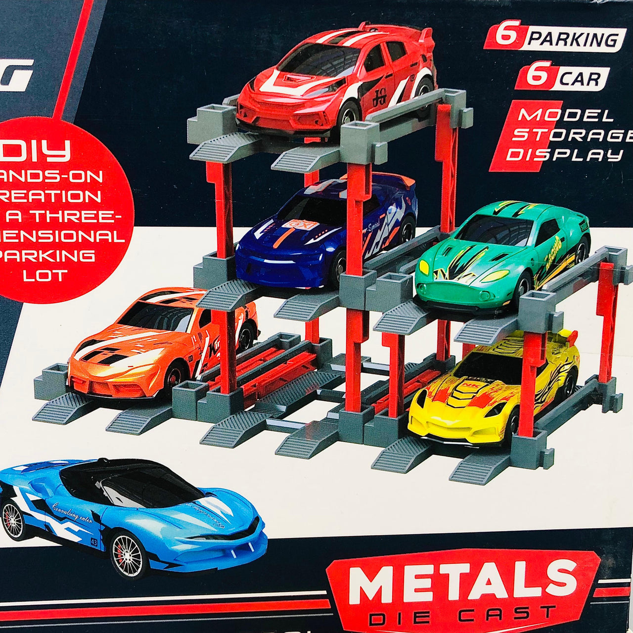 DIY Parking Lot With 6Pcs Mini Alloy Cars