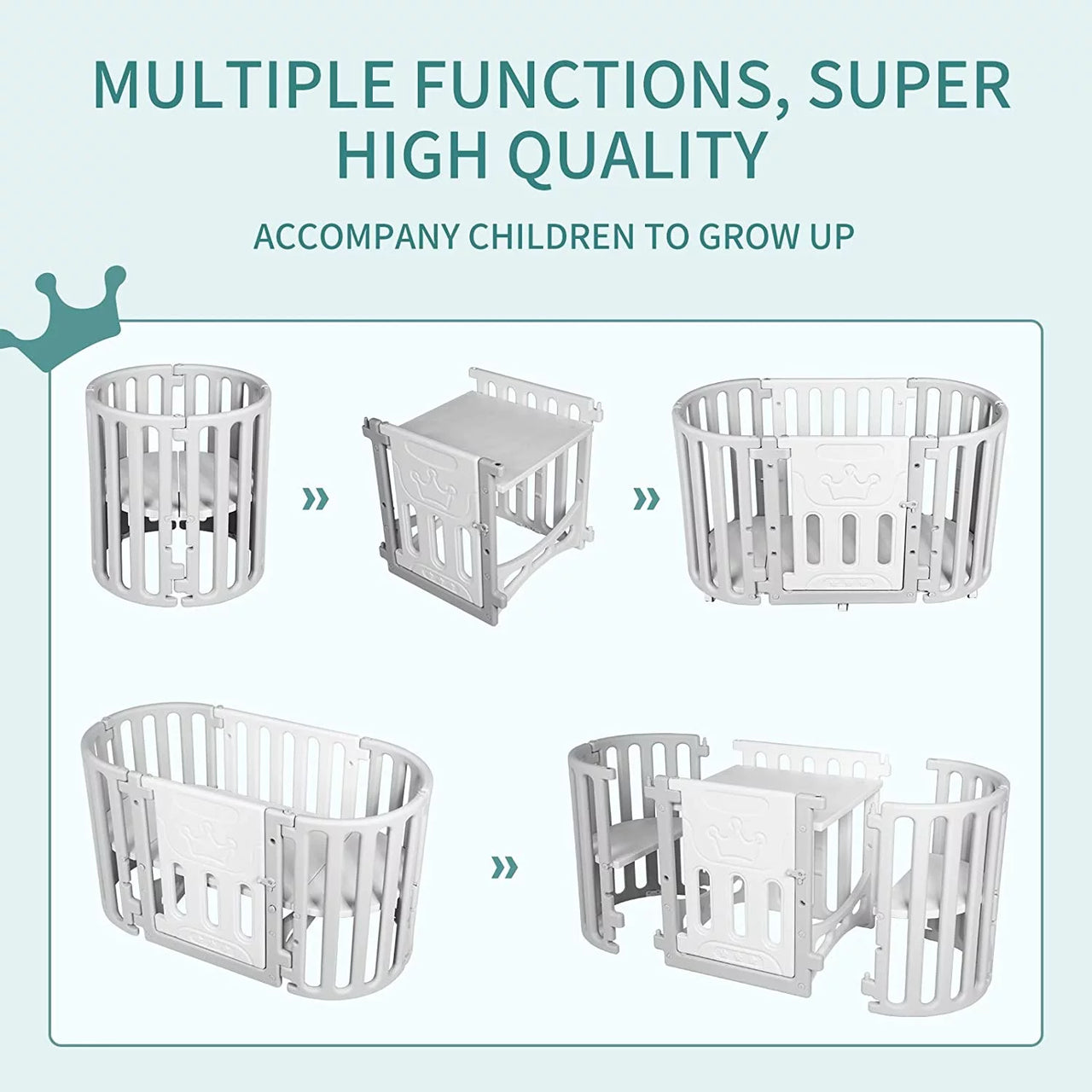 5in1 Baby Play Bed Convertible Crib