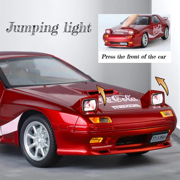 1:24 Diecast Mazda RX7 Coca-Cola Edition Model With Acrylic Box