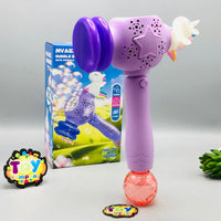 12 Holes Unicorn Hammer Themed Colorful Bubble Stick