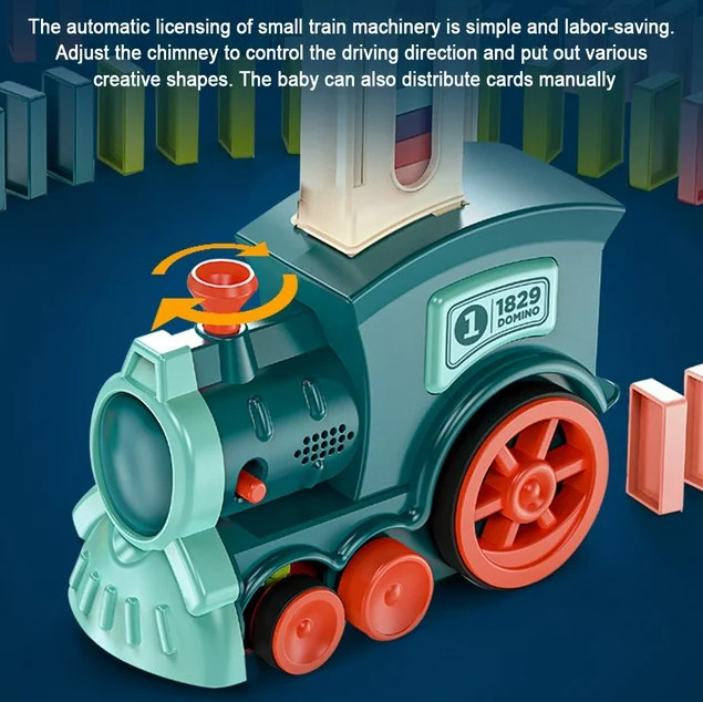 Electric Automatic Laying Domino Train With Light & Sound