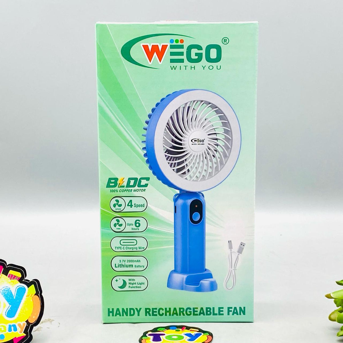 8.5" Rechargeable & Foldable Cooling Fan With Light