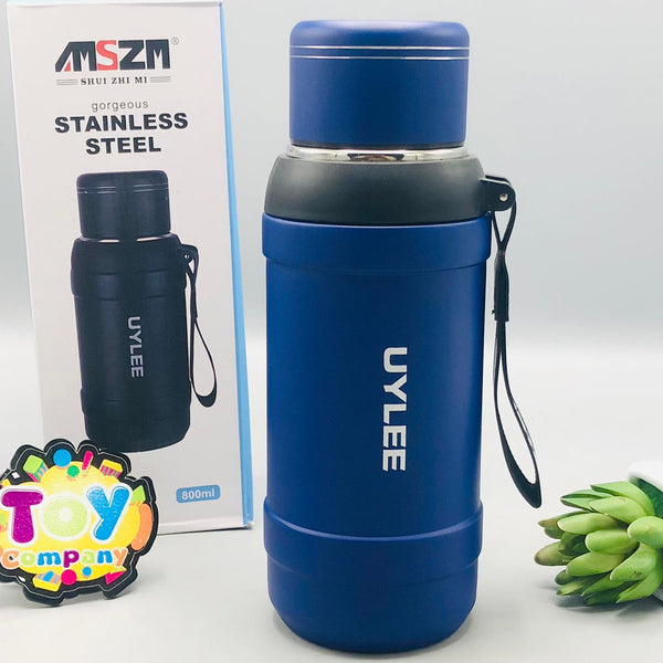 800ml Stainless Steel Sports Water Bottle - Blue