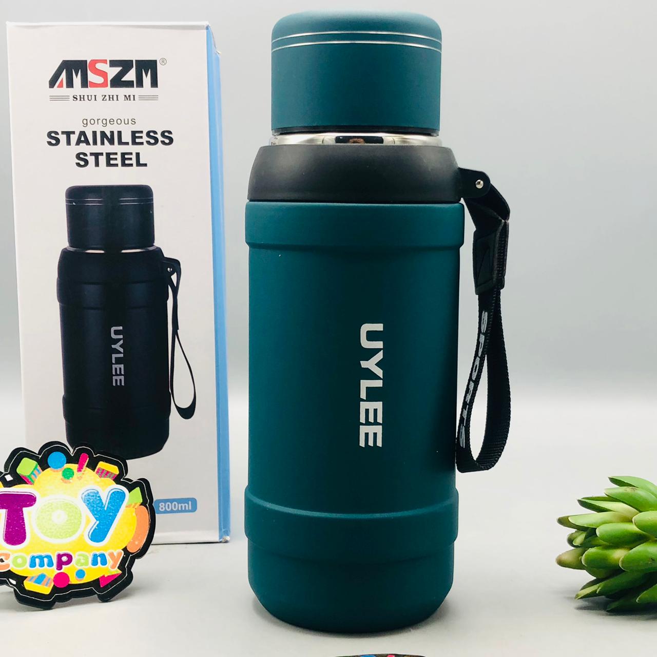 800ml Stainless Steel Sports Water Bottle - Green