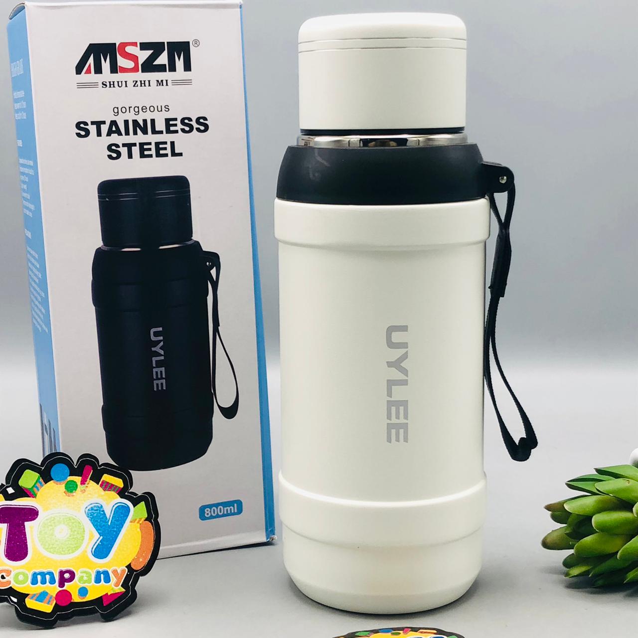800ml Stainless Steel Sports Water Bottle - White
