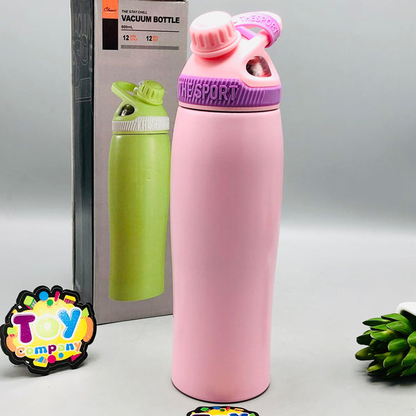 800ml Stainless Steel Vacuum Insulated Sports Water Bottle - Pink