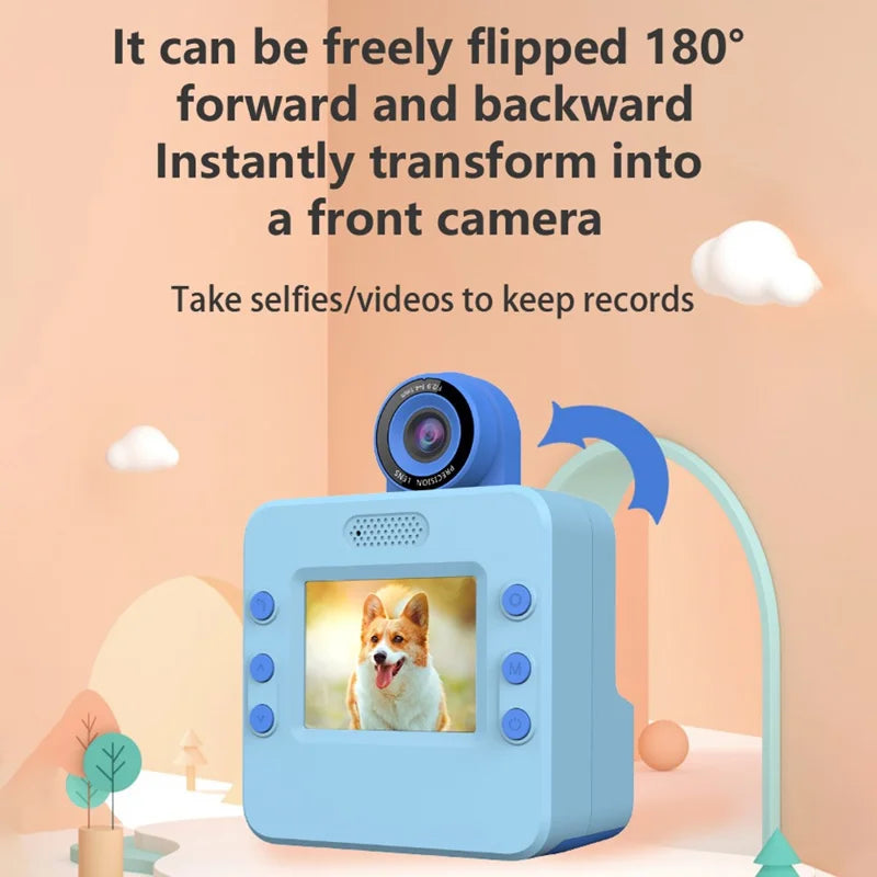 Kids HD Flip Lens Instant Print Camera