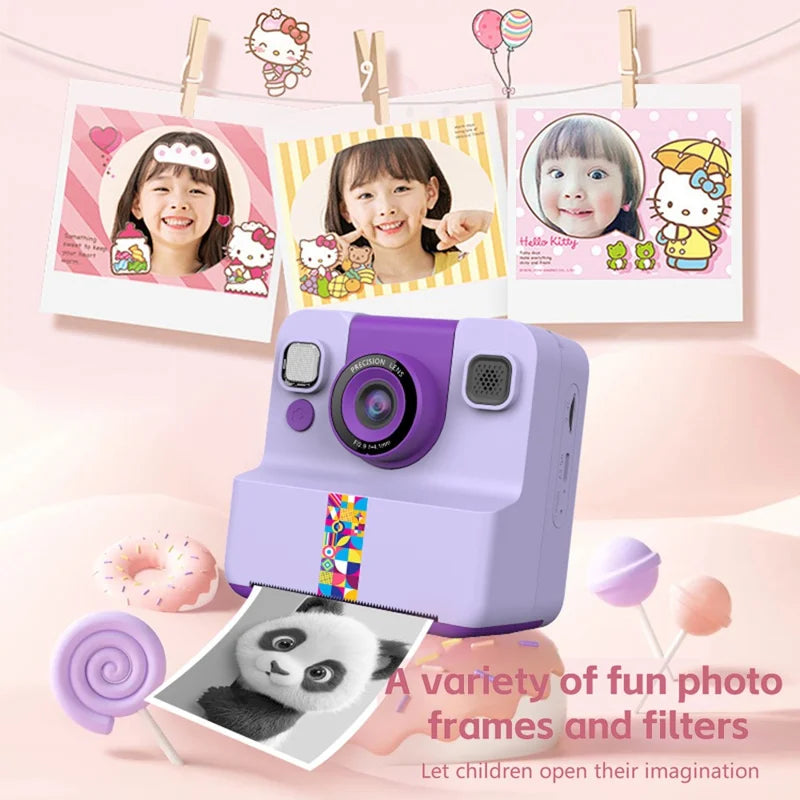 Kids HD Flip Lens Instant Print Camera