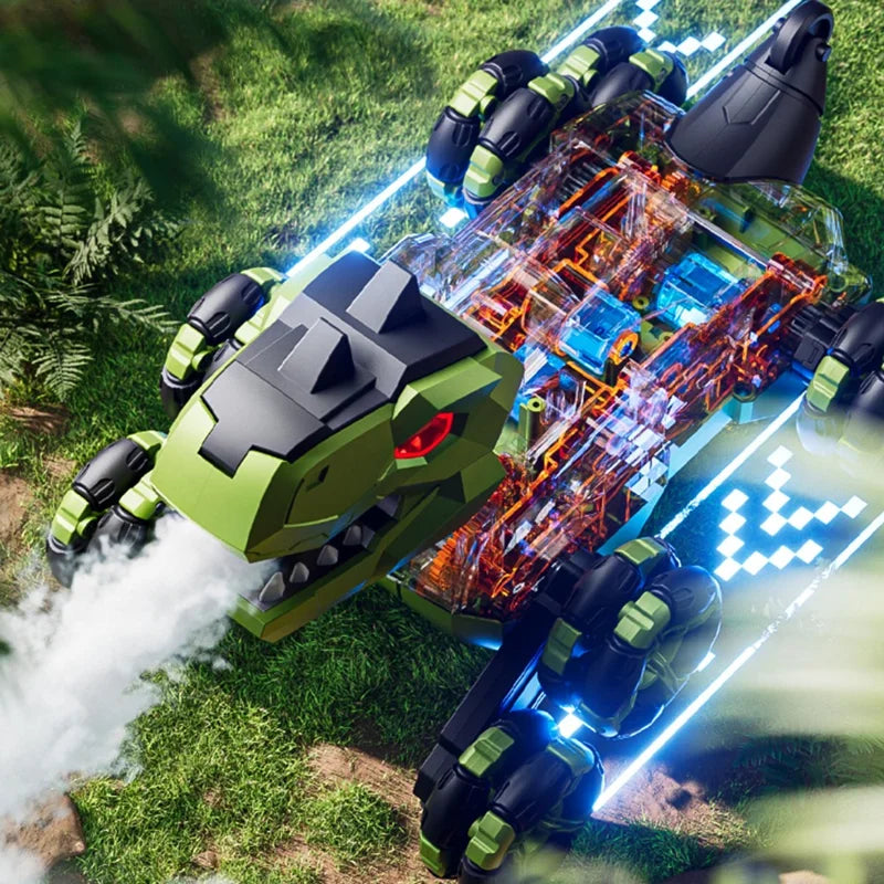 Remote & Gesture Control 8 Wheels Stunt Spray Dinosaur