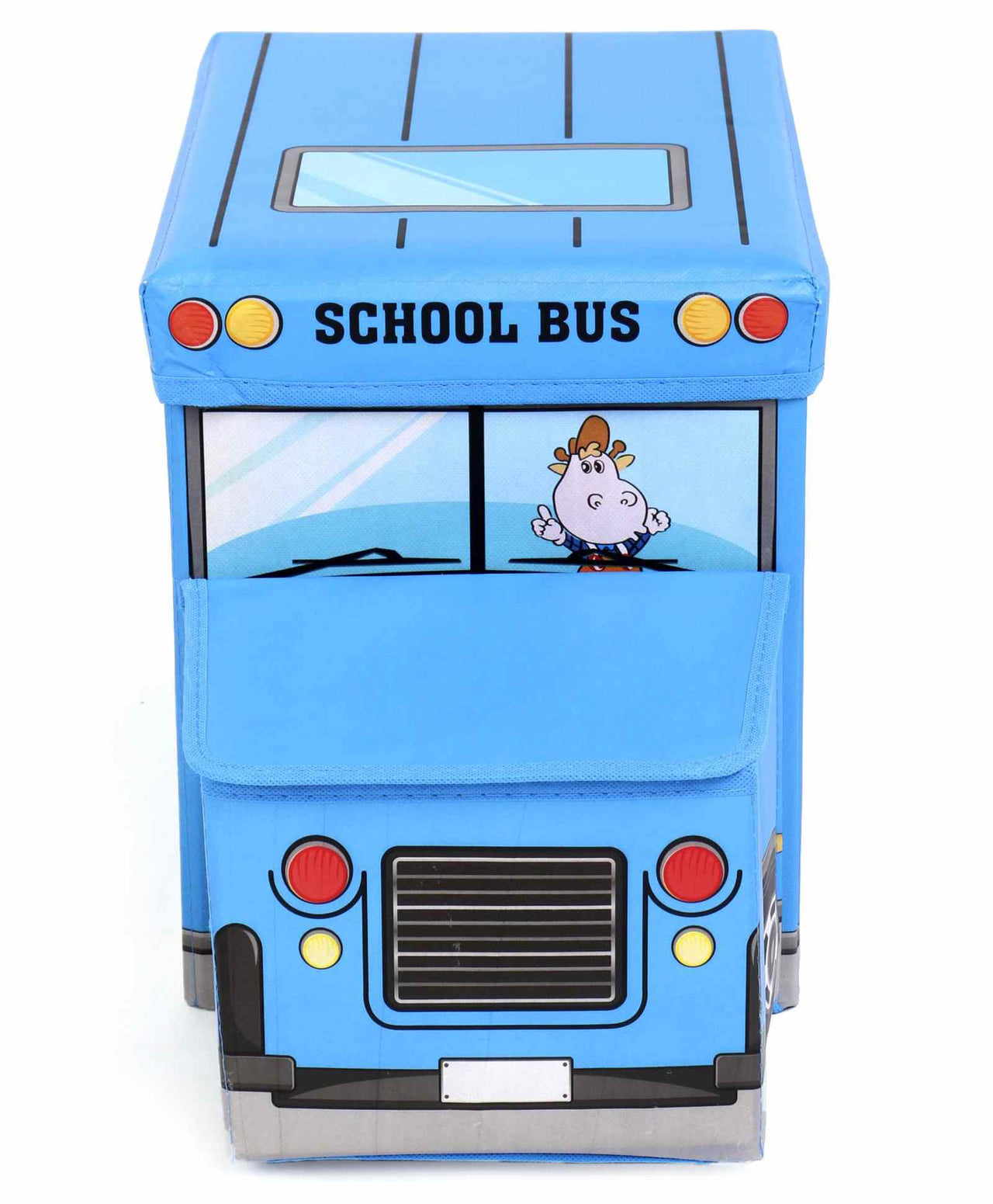 Kids Foldable Storage Box - School Bus Design Blue