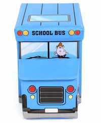 Kids Foldable Storage Box - School Bus Design Blue