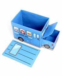 Kids Foldable Storage Box - School Bus Design Blue