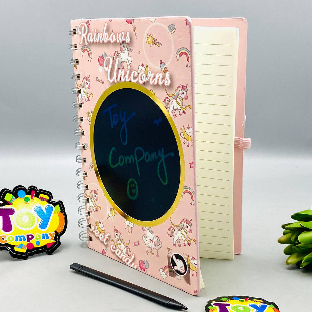 80 Pages Premium Unicorn Theme Diary With LCD Writing Tablet