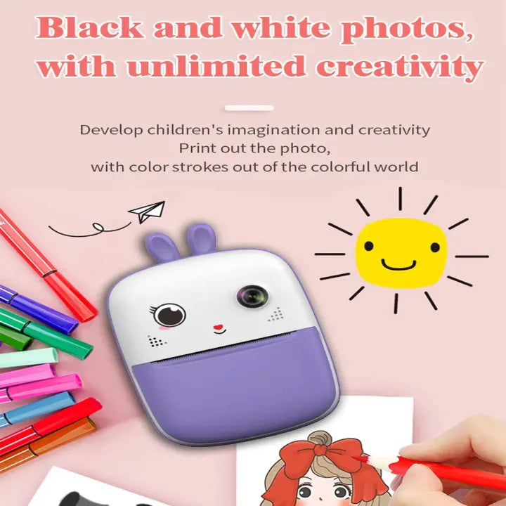 Kids Cartoon Shape Instant Digital Thermal Printing Camera