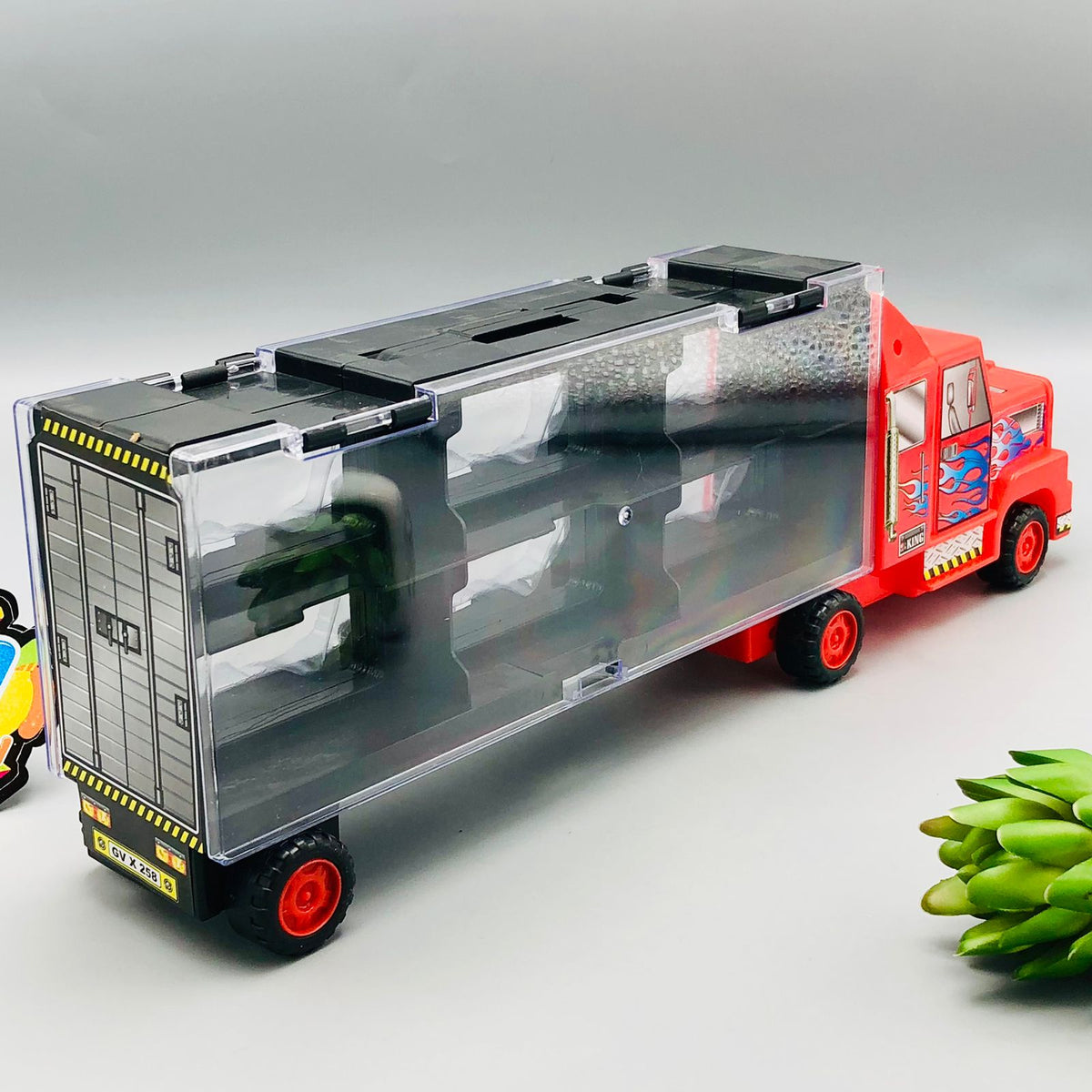 Inertial Transport Truck With 6Pcs Diecast Cars