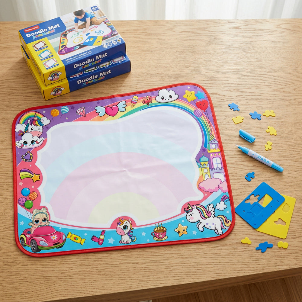 80x60cm Unicorn Doodle Water Magical Painting Play Mat
