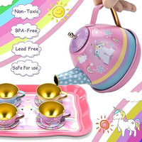 14Pcs Unicorn Metal Tea Set For Kids