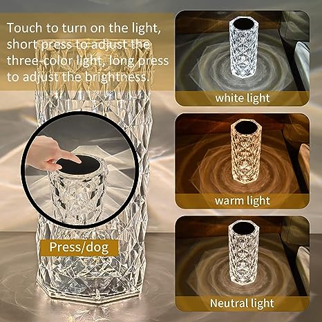 Crystal Table Lamp-USB Charging & Touchable