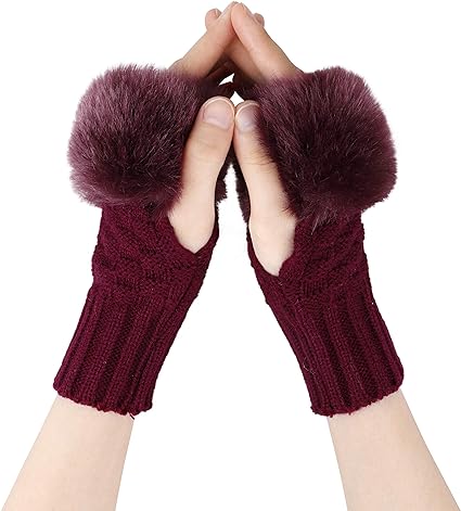 Wool Fancy Fingerless Winter Gloves