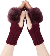 Thumbnail for Wool Fancy Fingerless Winter Gloves