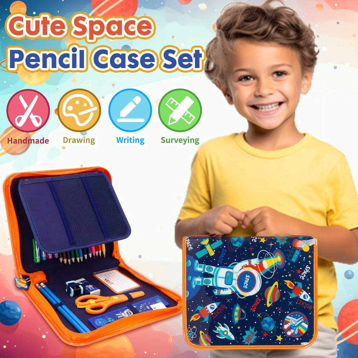 36Pcs Space Color Pencil Case