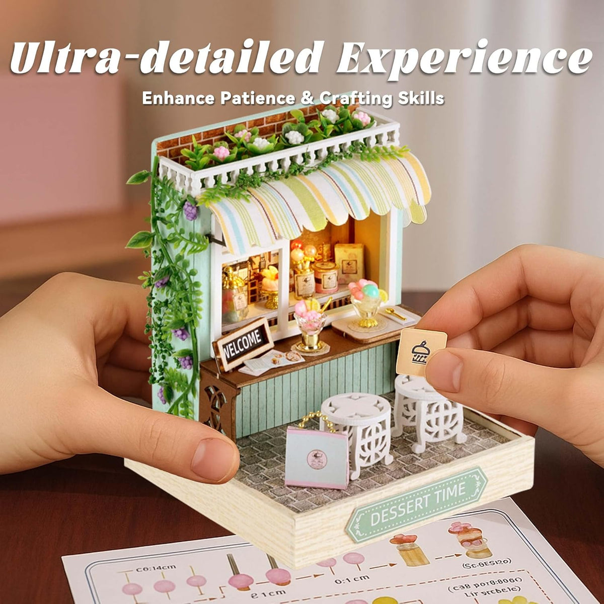 DIY Miniature Dessert Time Shop With LED Lights