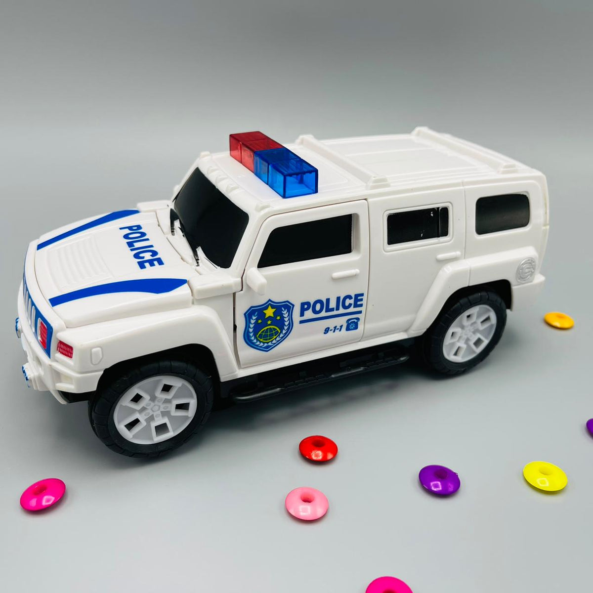 Police Car with Openable Doors and Bonnet