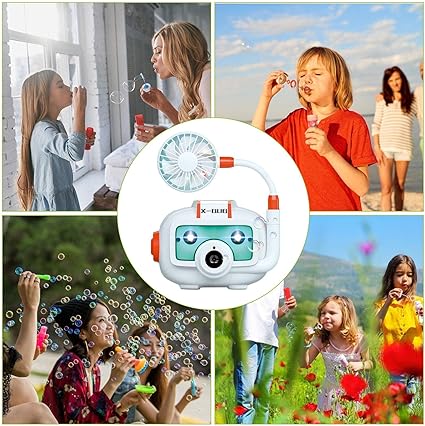 Automatic Bubble Blowing Camera With Fan