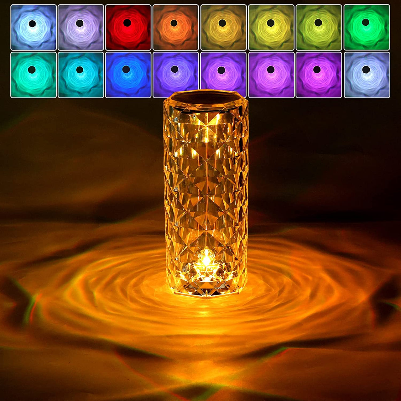 Crystal Table Lamp-USB Charging & Touchable