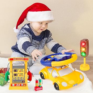Electronic Gas Station Steering Wheel Toy