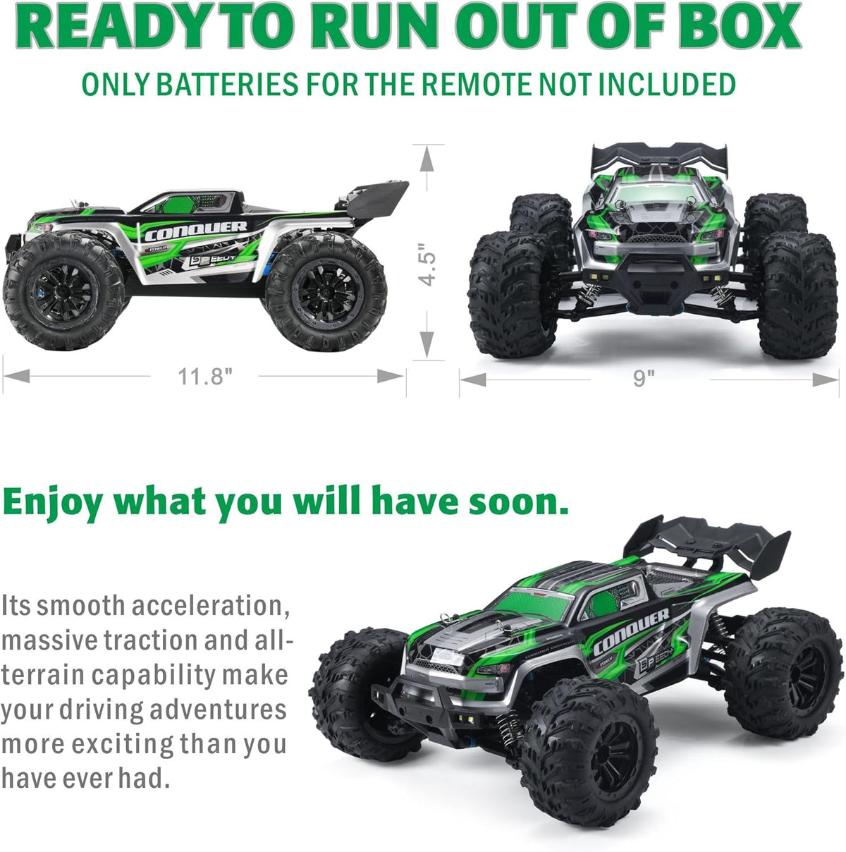 60km/h RC High Speed Off-Road Truck - Green