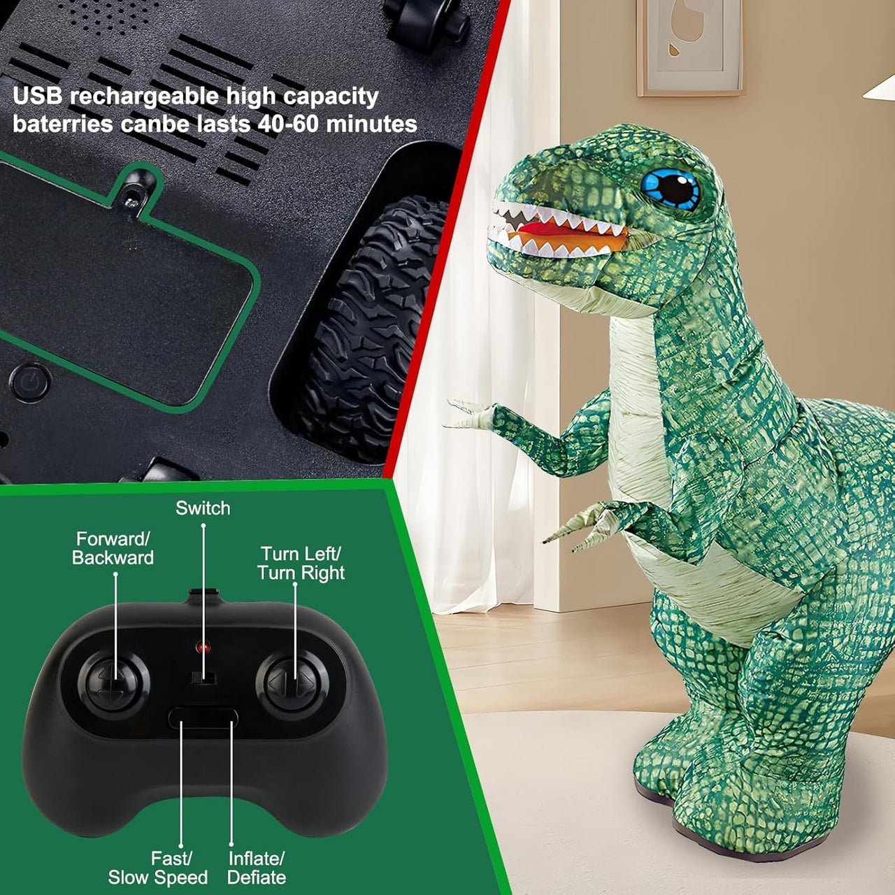 2.4GHz RC Electric Inflatable Giant Dinosaur