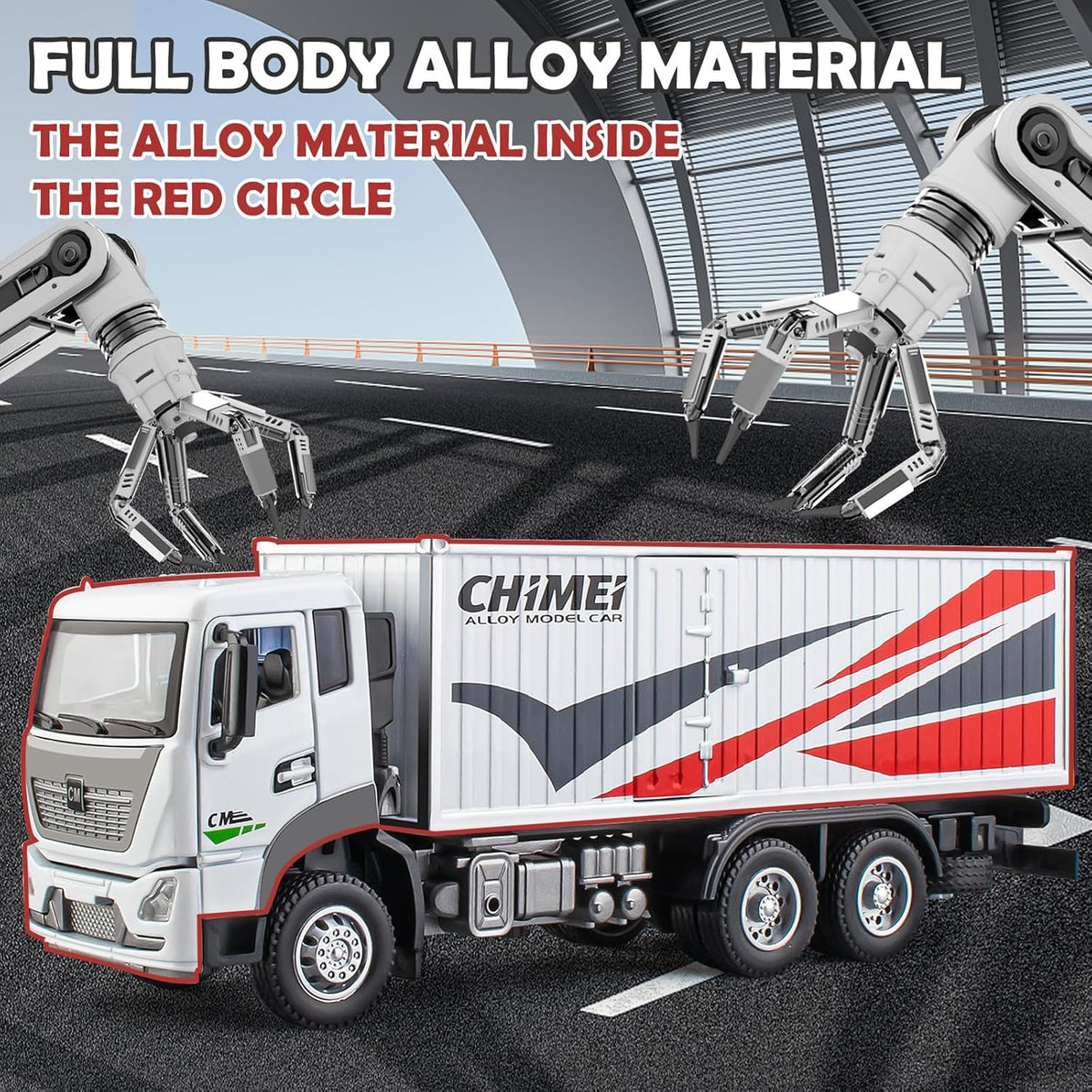 1:32 Diecast Ornaments Container Transport Truck