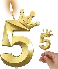 Number 5 Crown Designed Birthday Candle