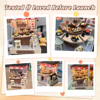 DIY Miniature Revolving Food House With LED Lights